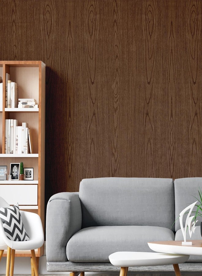 ANNACREATIONS Self Adhesive Waterproof & Oil Proof Wallpaper PVC Vinyl Wall Stickers Papers (45x 304cm) (Walnut Brown) - Image 3